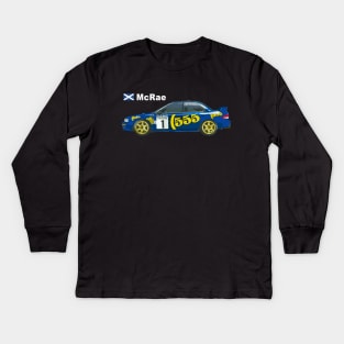 JDM impreza sti wrc 555 colin McRae GC8 Rally Car version 3 iii type ra blue Kids Long Sleeve T-Shirt